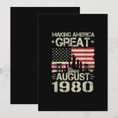 Amerika weer groot sinds augustus verjaardagscadea kaart (Voorkant / Achterkant)