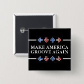 Amerika weer groove maken vierkante button 5,1 cm (Voorkant /achterkant)