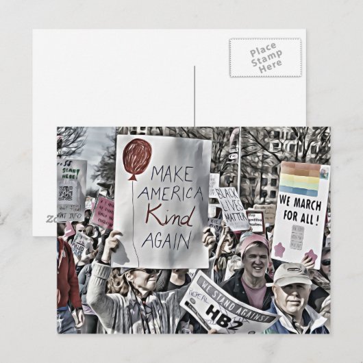 Amerika weer in het harnas briefkaart (Voorkant / Achterkant)