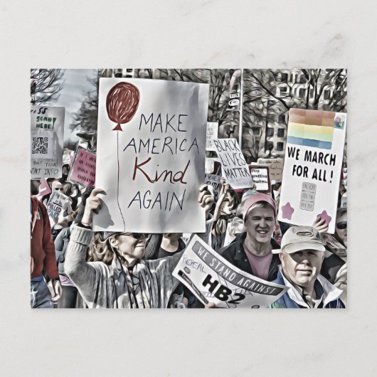 Amerika weer in het harnas briefkaart (Voorkant)