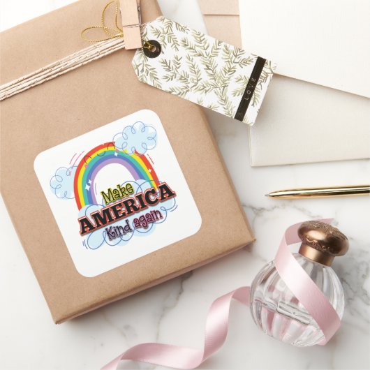 Amerika weer in het harnas vierkante sticker (Geschenken)