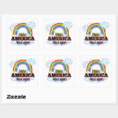 Amerika weer in het harnas vierkante sticker (Vel)