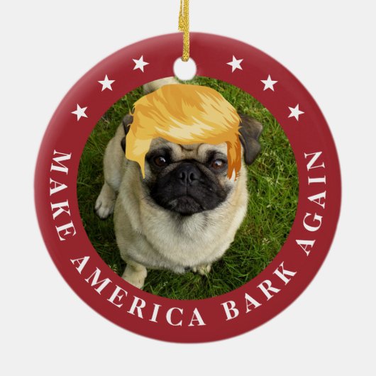 Amerika weer laten barsten | Uw dichter met Trump  Keramisch Ornament (Achterkant)