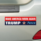 Amerika weer laten werken | TRUMP - Pence Bumpersticker (Op auto)