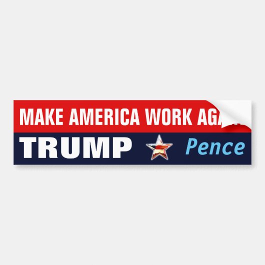 Amerika weer laten werken | TRUMP - Pence Bumpersticker (Voorkant)