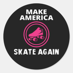 Amerika weer Schaats maken Ronde Sticker