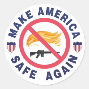 Amerika weer veilig maken ronde sticker