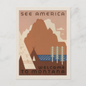 Amerika Welkom in Montana | oldtimerreis Briefkaart (Voorkant)