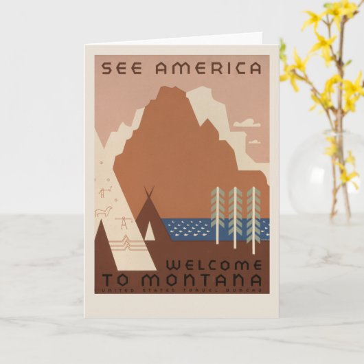 Amerika Welkom in Montana | oldtimerreis Kaart (Gele Bloem)