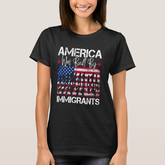 Amerika werd gebouwd door immigranten, Immigration T-shirt (Voorkant)