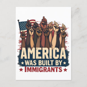 Amerika werd gebouwd door immigranten Trump democr Briefkaart