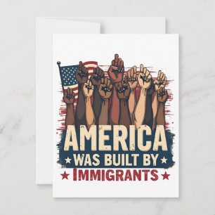Amerika werd gebouwd door immigranten Trump Democr Notitiekaartje