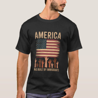 Amerika werd gebouwd door Patriottische Vlag van d T-shirt