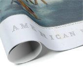 AMERIKA WINTER Vintage Kerst Wrapping Papier (Rol Hoek)