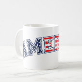 Amerika wit rood blauw koffiemok (Voorkant links)