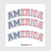 Amerika wit rood blauw sticker (Vel)