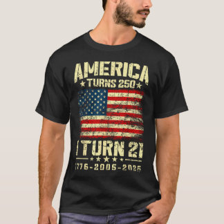 Amerika wordt 250, ik word 21 - 250ste verjaardag t-shirt
