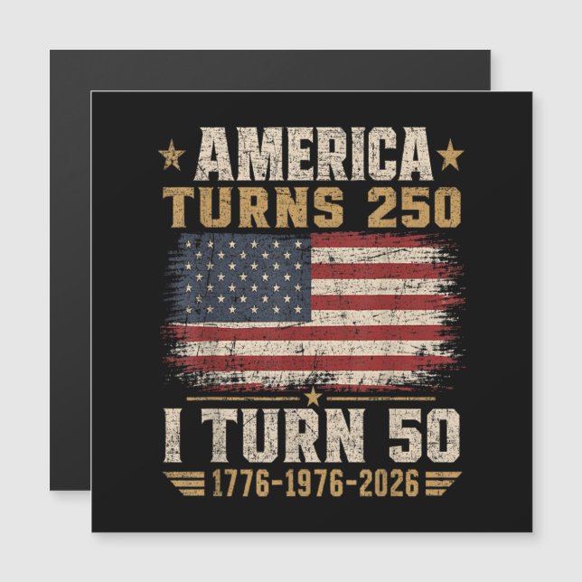 Amerika wordt 250 ik word 50 (Voorkant / Achterkant)