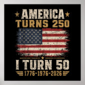 Amerika wordt 250 ik word 50 poster (Voorkant)