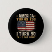 Amerika wordt 250 ik word 50 ronde button 5,7 cm (Voorkant)