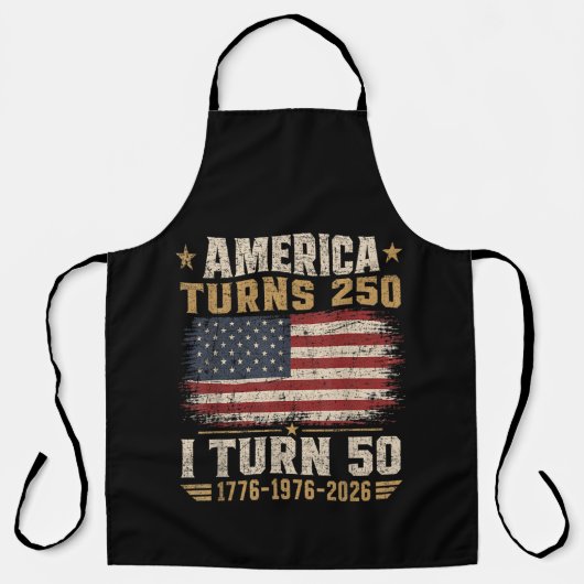 Amerika wordt 250 ik word 50 schort (Voorkant)