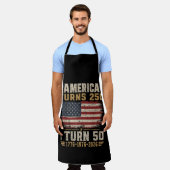 Amerika wordt 250 ik word 50 schort (Gedragen)