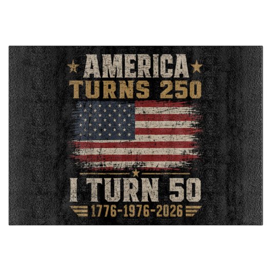Amerika wordt 250 ik word 50 snijplank (Voorkant)