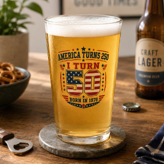 Amerika wordt 250, ik word 50 verjaardag glas
