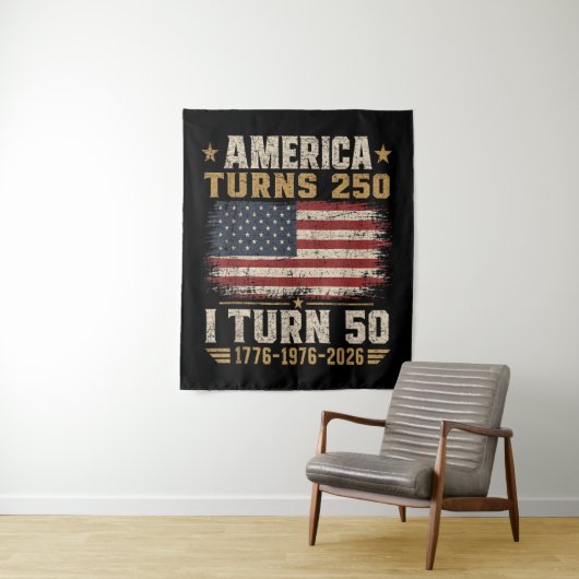 Amerika wordt 250 ik word 50 wandkleed (In situ)