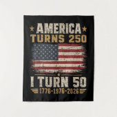 Amerika wordt 250 ik word 50 wandkleed (Voorkant)