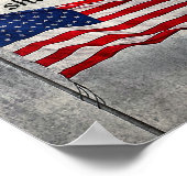 Amerika wordt gered! Amerikaanse vlag Poster (Hoek)