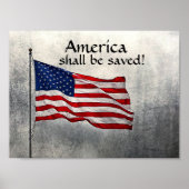 Amerika wordt gered! Amerikaanse vlag Poster (Voorkant)