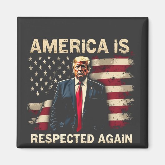Amerika wordt weer gerespecteerd Trump USA 4 juli Magneet (Voorkant)