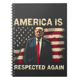 Amerika wordt weer gerespecteerd Trump USA 4 juli Notitieboek