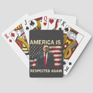 Amerika wordt weer gerespecteerd Trump USA 4 juli Pokerkaarten