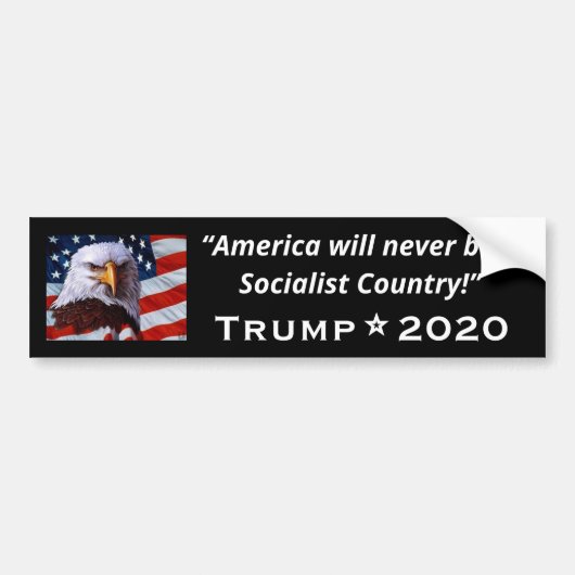 Amerika zal nooit een socialistisch land zijn - Tr Bumpersticker (Voorkant)