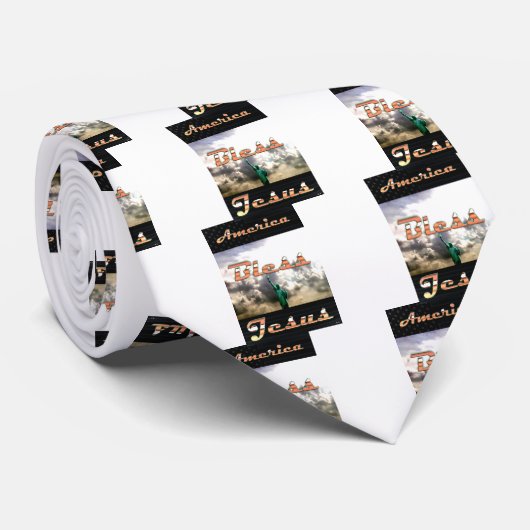 Amerika Zegen Jezus Stropdas (Opgerold)