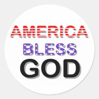 Amerika zegene God Ronde Sticker