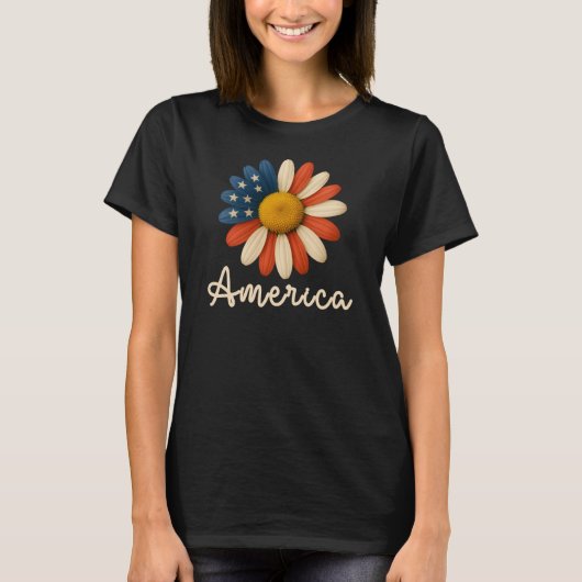 Amerika Zonnebloem, 4 juli T-shirt (Voorkant)