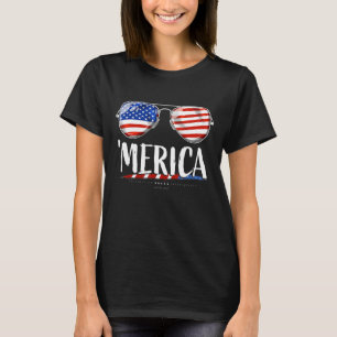 Amerika Zonnebril Amerikaanse vlag USA 4th of July T-shirt