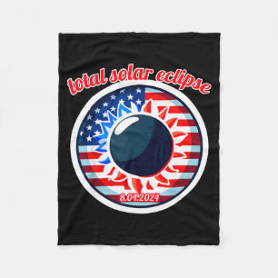 Amerika zonsverduistering texas 4.8.24 totale zons fleece deken