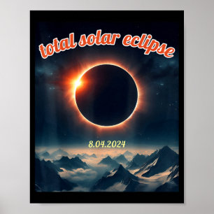 Amerika zonsverduistering texas 4.8.24 totale zons poster