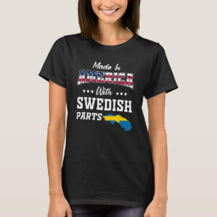 Amerika Zweedse delen Zweden kaart VS vlag vooroud T-shirt