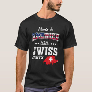 Amerika Zwitserse Onderdelen Zwitserland Kaart VS  T-shirt