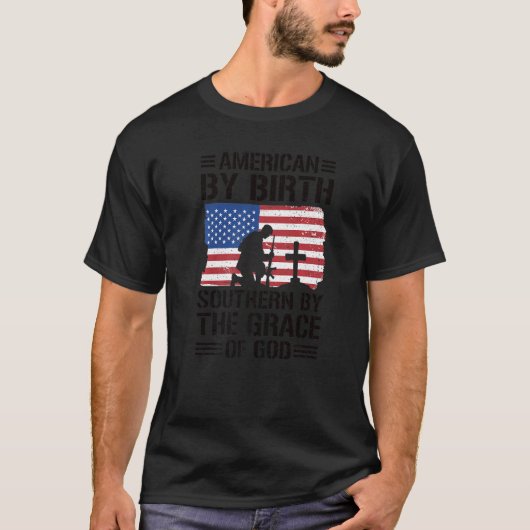 Amerikaan bij geboorte zuidelijk door de overwinni t-shirt (Voorkant)