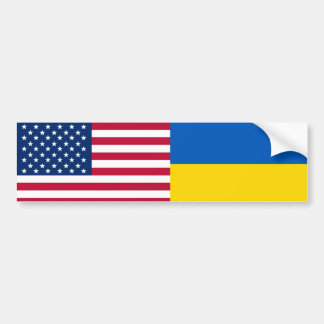 Amerikaan Ik sta achter Oekraïne. Vlaggen van de V Bumpersticker