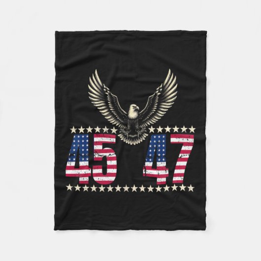 Amerikaan maakte Trump Merchandise Trump 45 47 Tru Fleece Deken (Voorkant)