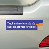 Amerikaan maar heeft niet op Trump gestemd Bumpersticker (Op auto)