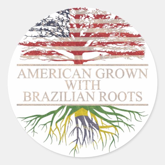 Amerikaan met braziliaanse wortels ronde sticker (Voorkant)