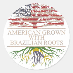 Amerikaan met braziliaanse wortels ronde sticker